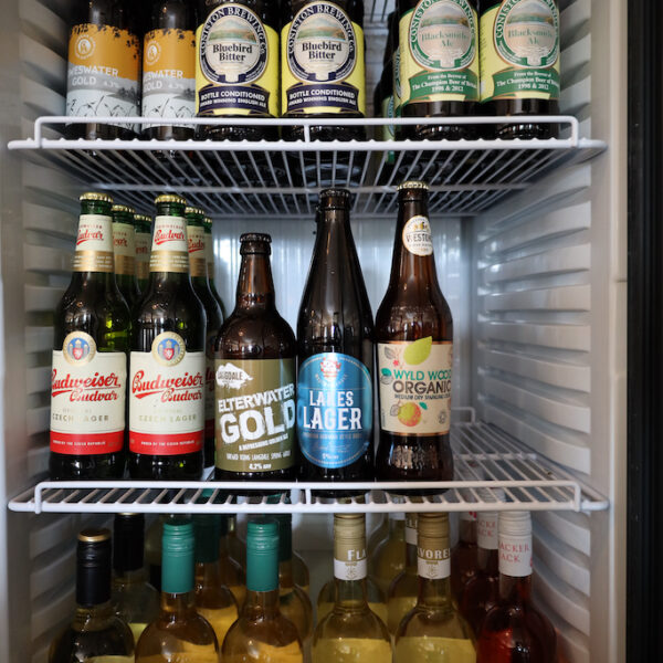 Our bar is stocked with a variety of local beers and wines